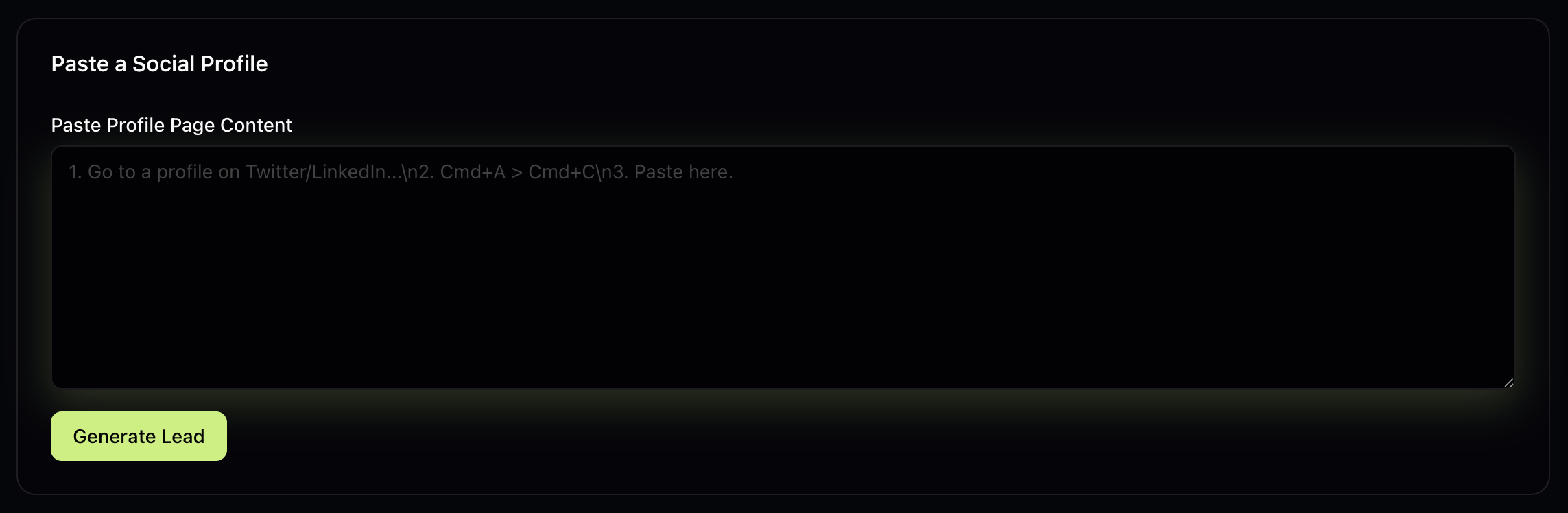 Paste profile